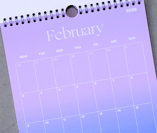Calendrier 2026 A4 - dégradé