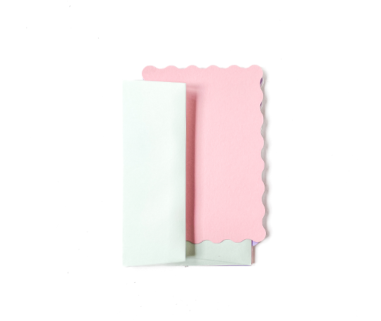 Carton A6 festonné - Candy Pink