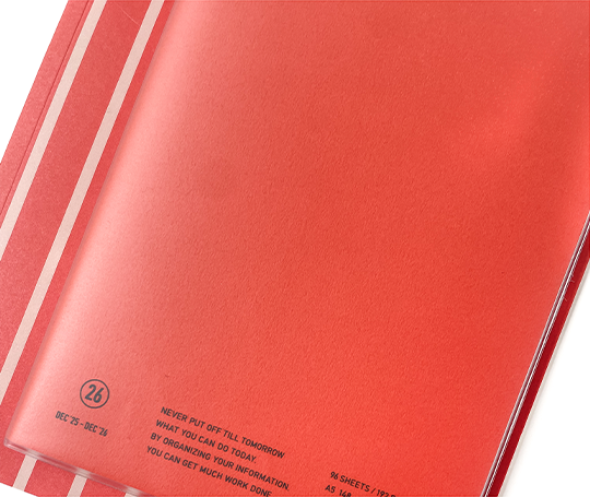 Hightide Agenda 2026 colonnes - Nähe A5 - Rouge (type Z)