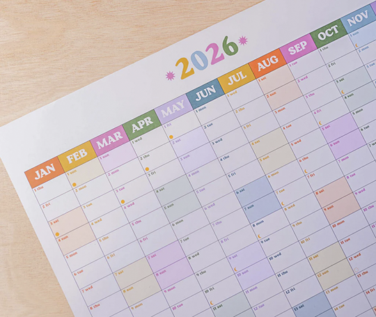 Calendrier annuel 2026 - portrait