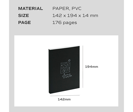 Agenda 2026 - Doodle Diary - Black