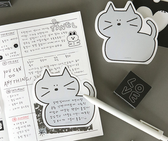 Bloc-notes Chat gris