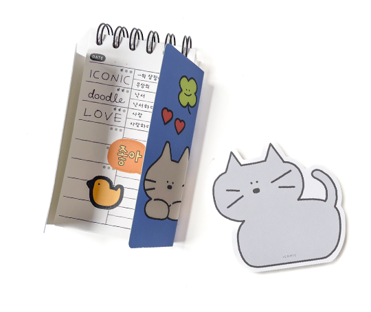 Bloc-notes Chat gris