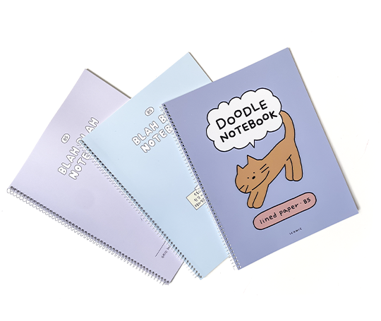 Carnet B5 à spirales Doodle - Soft Blue