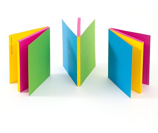 Carnet cousu main Ofelia - Bleu et vert