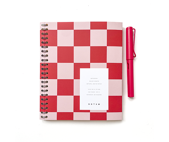 Notem - NELA Carnet à spirales - Orange Check (M)