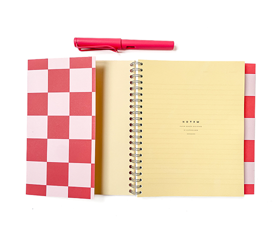 Notem - NELA Carnet à spirales - Orange Check (M)
