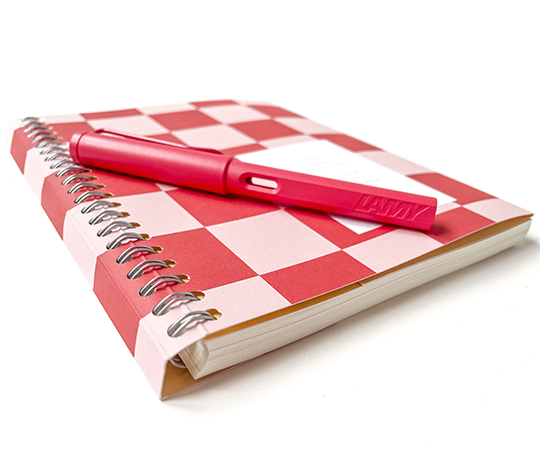 Notem - NELA Carnet à spirales - Orange Check (M)