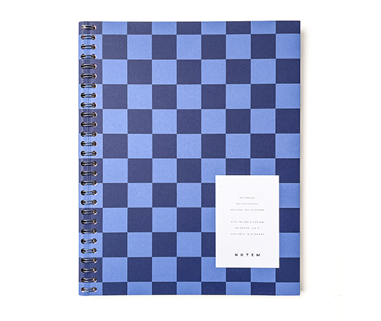 Notem - NELA Carnet à spirales - Blue Check (L)