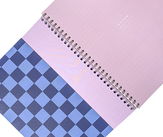 Notem - NELA Carnet à spirales - Blue Check (L)