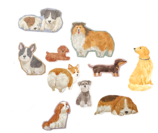 Grands autocollants - Chien