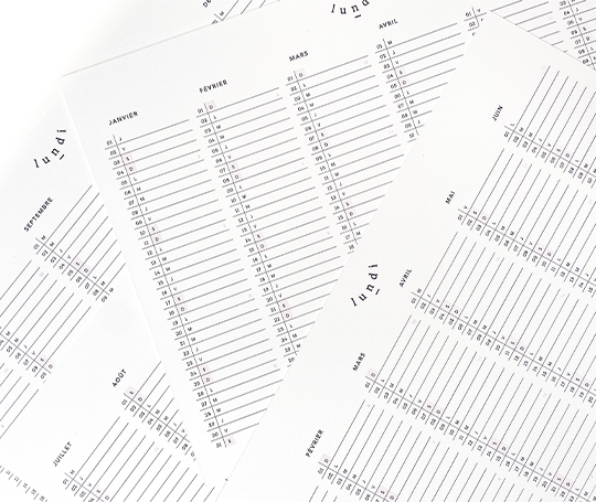 Calendrier annuel 2026 A4 - by Lundi