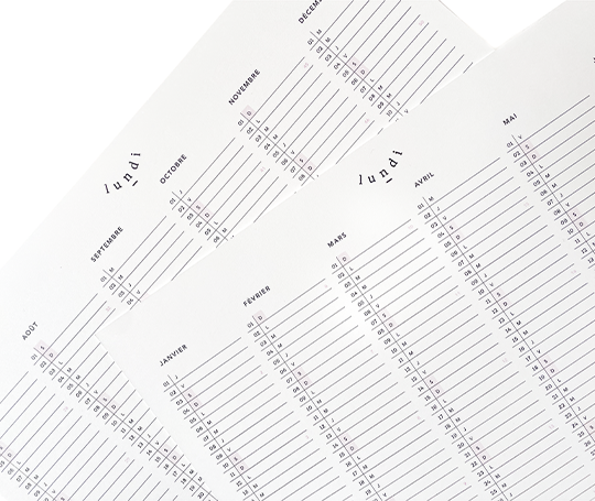 Calendrier annuel 2026 A4 - by Lundi