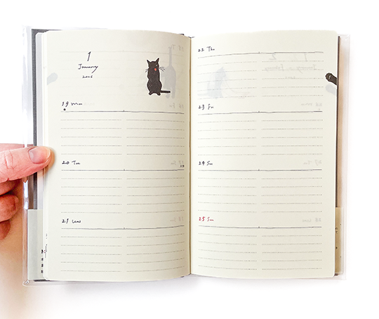 Midori - Agenda 2026 B6 slim toilé - gris