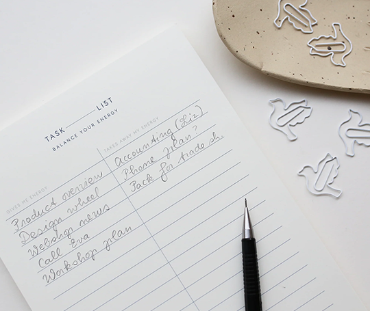 Kartotek "Balance your energy" list