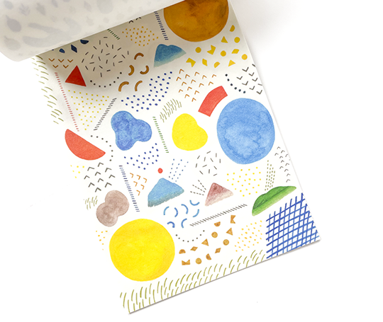 Bloc de feuilles autocollantes de papier washi - Motifs
