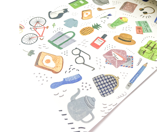 Bloc de feuilles autocollantes de papier washi - Motifs