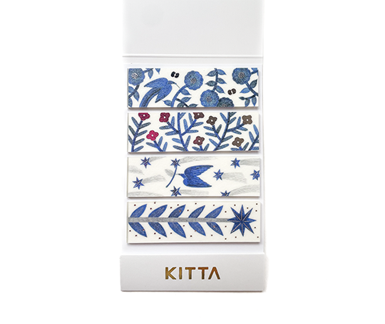 Kitta - Pochette de washi prédécoupé - Fleurs bleues