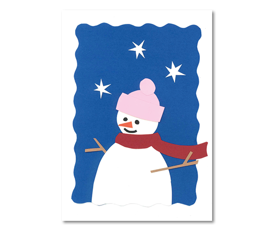 Carte - Bonhomme de neige en papier