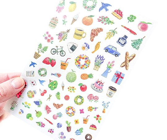 Midori - autocollants Yuru Log  - Motif épicerie