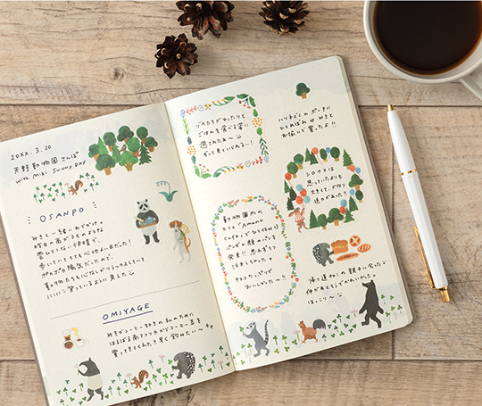 Midori - autocollants Yuru Log  - Forest Animals