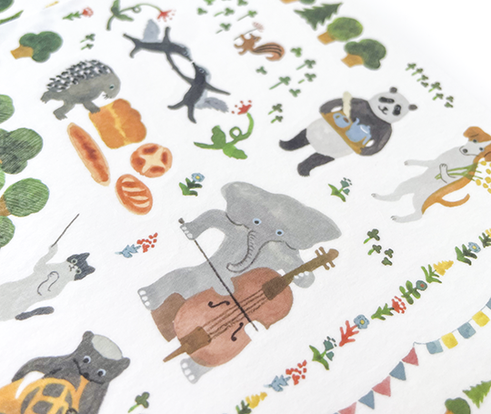 Midori - autocollants Yuru Log  - Forest Animals