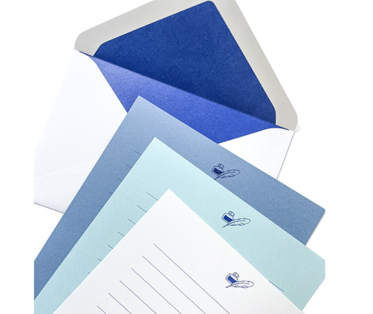 Midori - papier à lettres "3 Tones" - les bleus