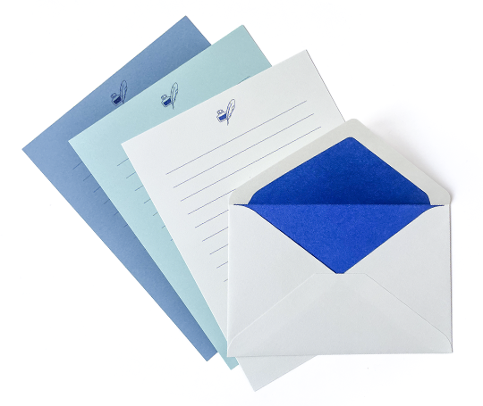 Midori - papier à lettres "3 Tones" - les bleus