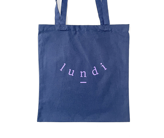 Tote bag Lundi 2025 - Bleu nuit