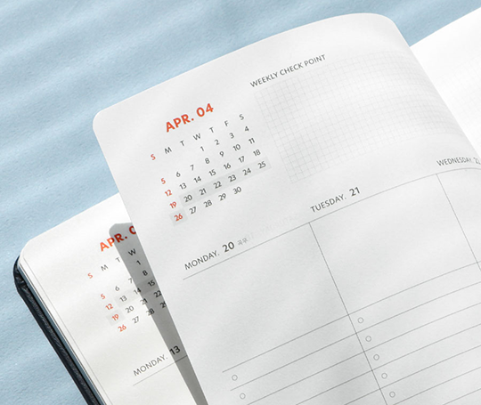 Agenda 2026 - Brilliant plannificateur semainier - rose