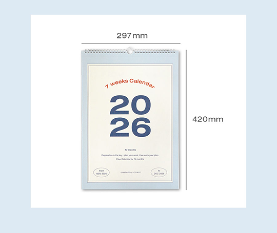 Calendrier 7 weeks - 2026 (14 mois)