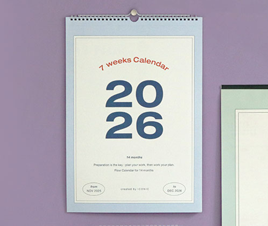 Calendrier 7 weeks - 2026 (14 mois)