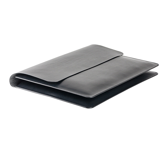 Pochette en cuir noir pour ordinateur - Noir