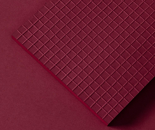 Carnet cousu main Martina à couverture gaufrée - Cherry