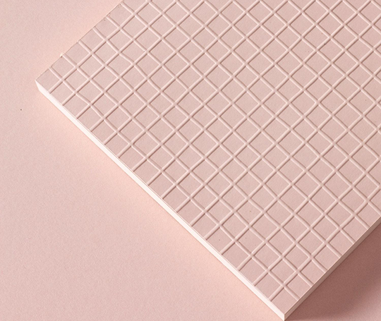 Carnet cousu main Martina à couverture gaufrée - Pink