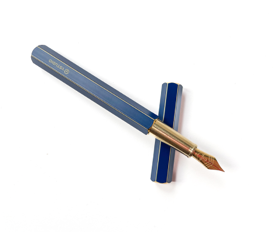 Ystudio stylo-plume en laiton - Bleu