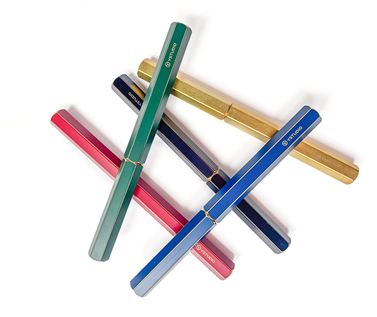 Ystudio stylo-plume en laiton - Bleu