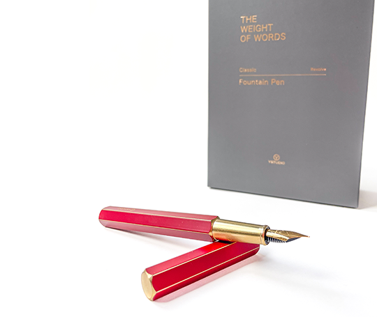 Ystudio stylo-plume en laiton - Rouge