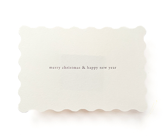Carte - Merry Christmas & Happy New Year - letterpress sur Blanc
