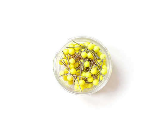 100 épingles jaunes fluo - 16 mm