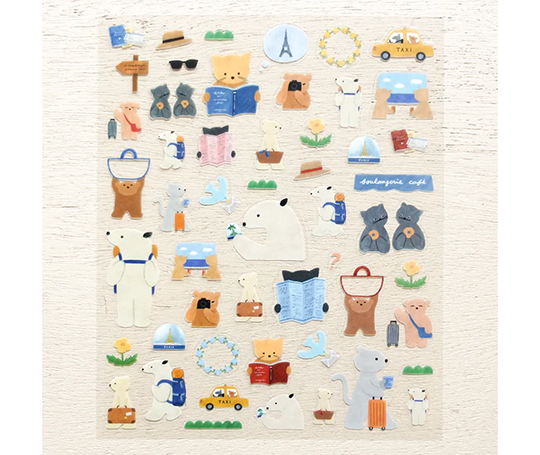 Planche d'autocollants - "Partons en voyage" de Mariko Fukuoka