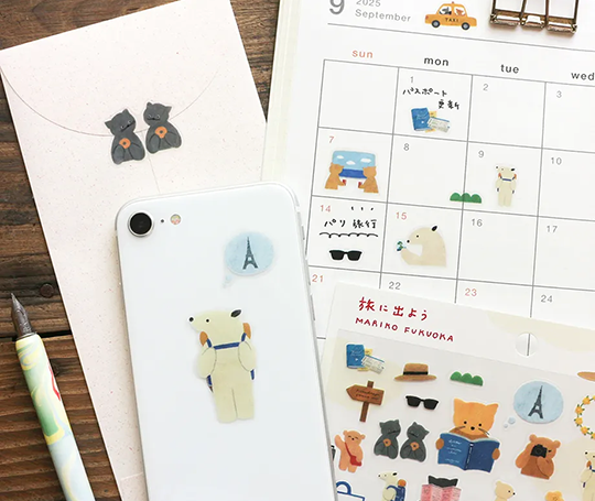 Planche d'autocollants - "Partons en voyage" de Mariko Fukuoka