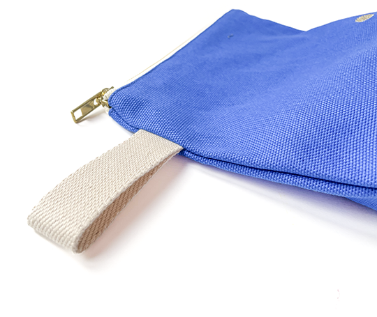 Grande pochette en coton - Bleu mécano