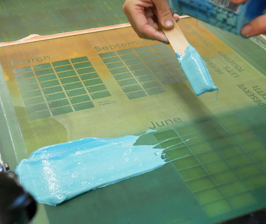 Calendrier d'anniversaires sérigraphié