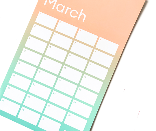 Calendrier d'anniversaires sérigraphié