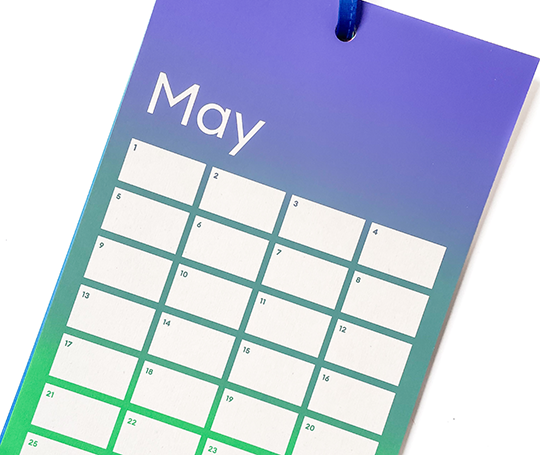 Calendrier d'anniversaires sérigraphié