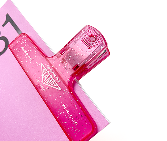 Penco - pince en plastique Clampy Pla-clip - rose à paillettes