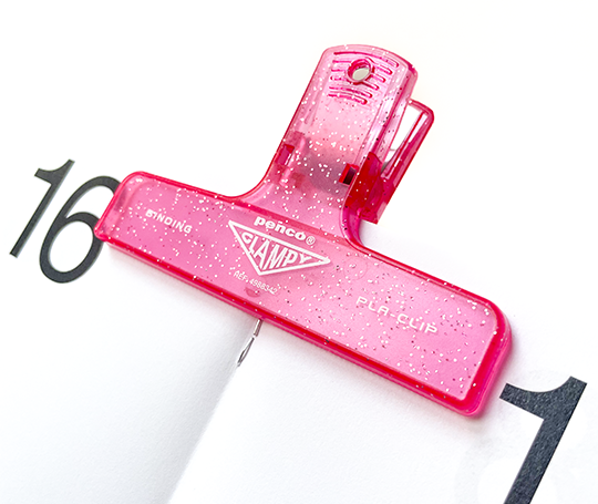 Penco - pince en plastique Clampy Pla-clip - rose à paillettes