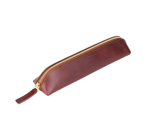 Grande trousse en cuir - Châtaigne