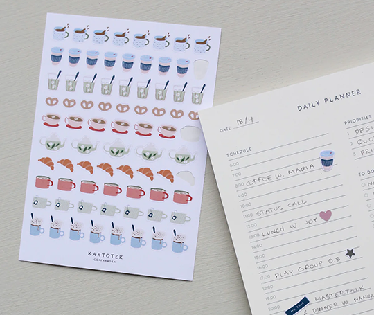 Planche d'autocollants - Mini Coffee